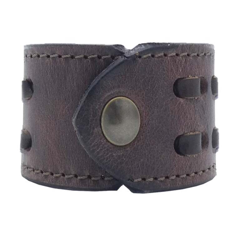 Aria bracelet in 4cm hand-woven leather Made in Italy