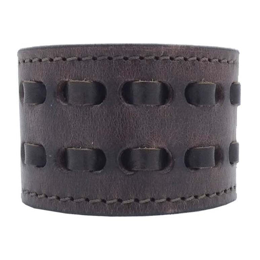 Bracelet Aria en cuir tresse a la main de 4 cm Fabrique en Italie