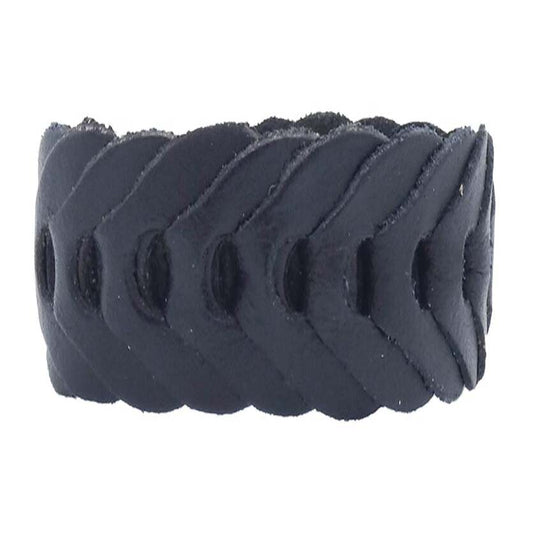 Bracelet Arno en cuir artisanal tresse a la main 2,5cm