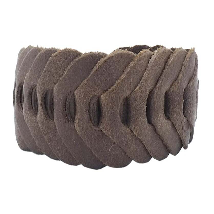 Arno bracelet in hand-woven artisan leather 2.5cm
