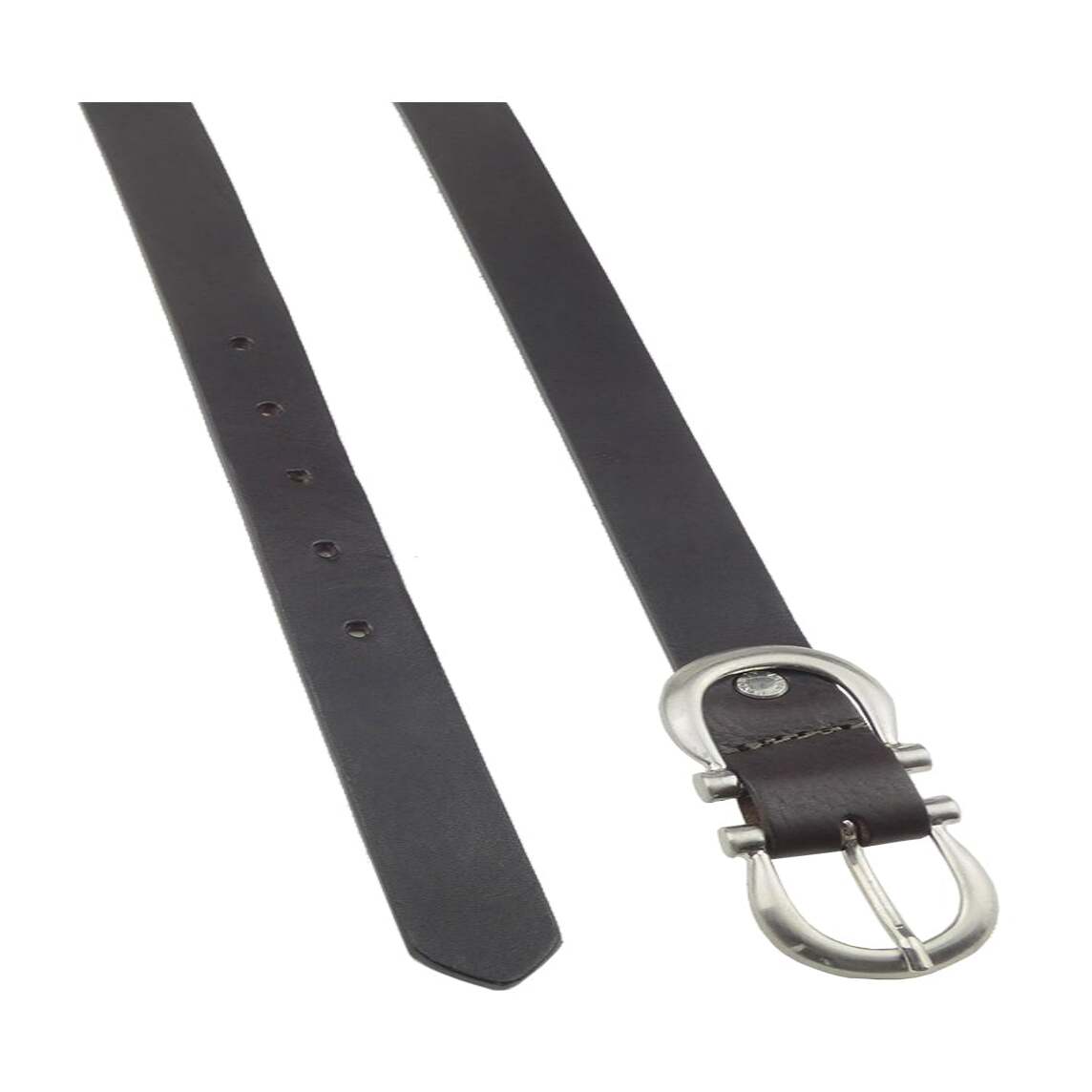 2,5 cm breiter Degas-Ledergürtel mit satinierter Nickel-Zamak-Schnalle