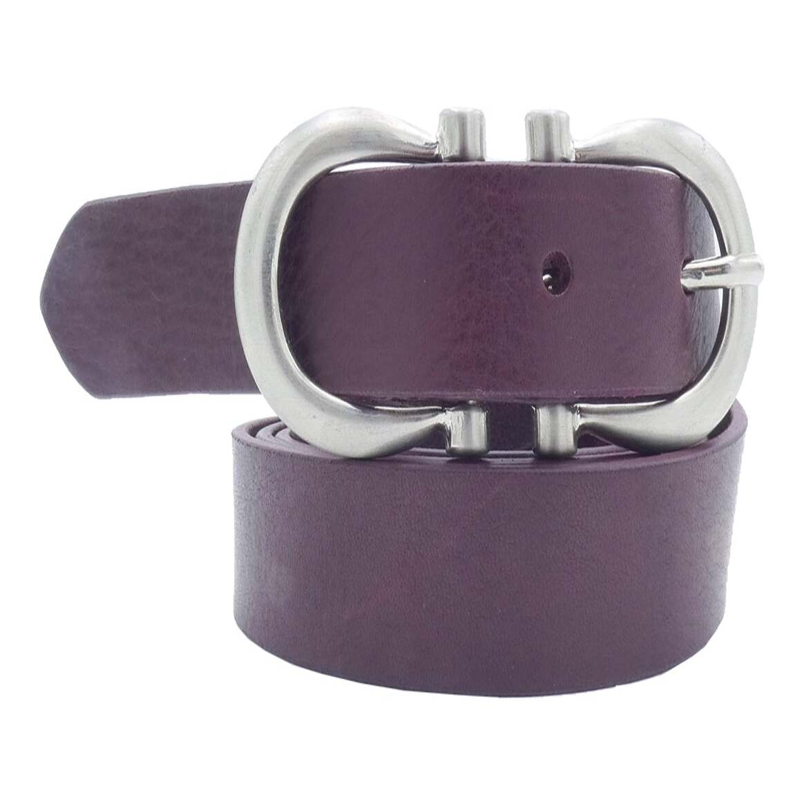 2,5 cm breiter Degas-Ledergürtel mit satinierter Nickel-Zamak-Schnalle
