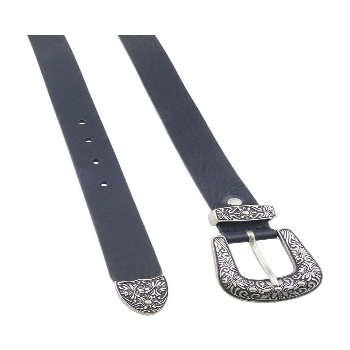Dalì 3 cm breiter Ledergürtel mit antiksilberner Zamak-Schnalle