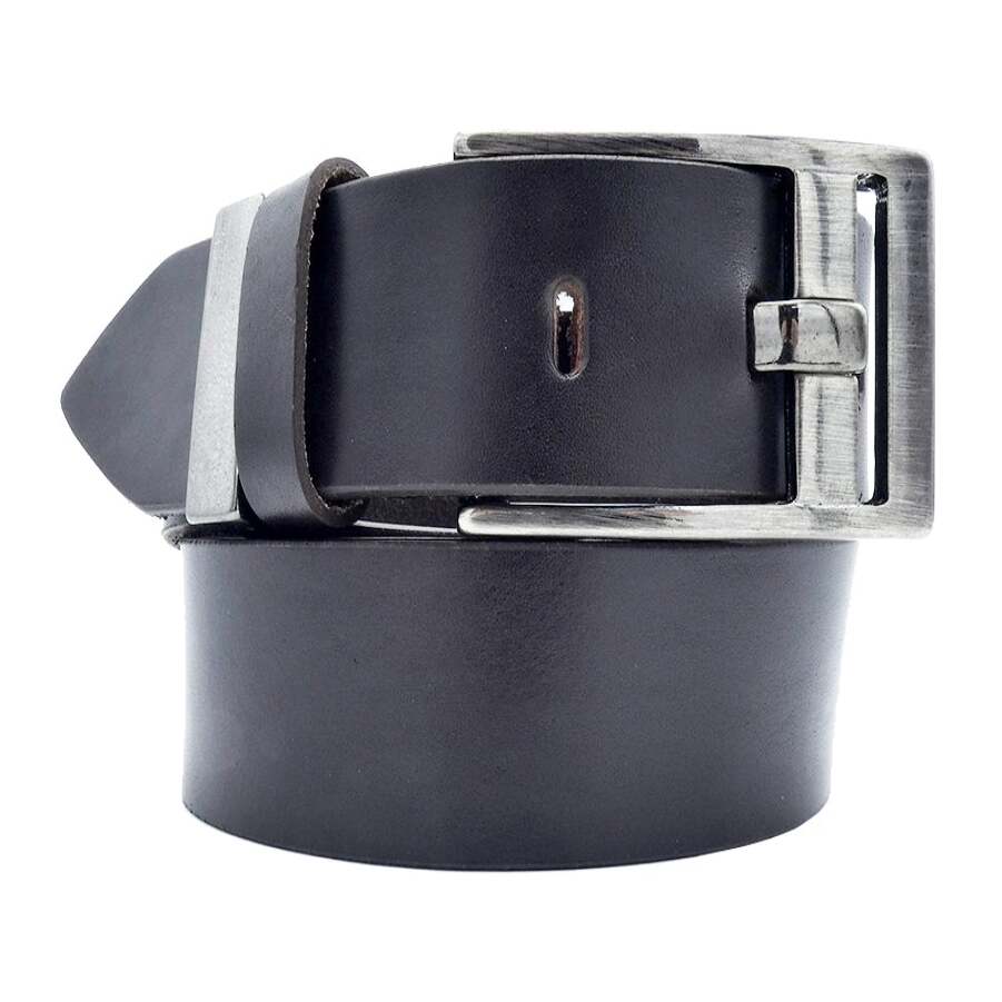 4cm Firenze leather belt with gunmetal zamak buckle