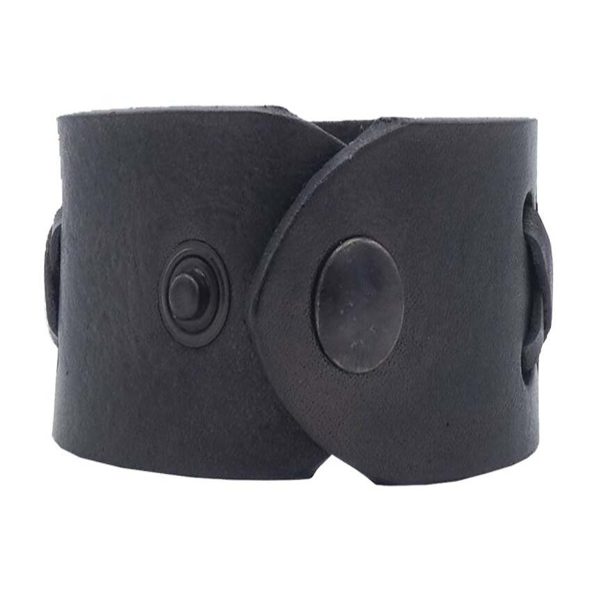 3.5cm hand-woven leather bracelet with antique bronze closure - Fire