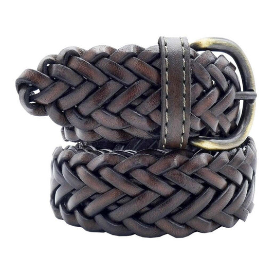 Ceinture en cuir tressee main avec boucle artisanale en zamak - Giglio