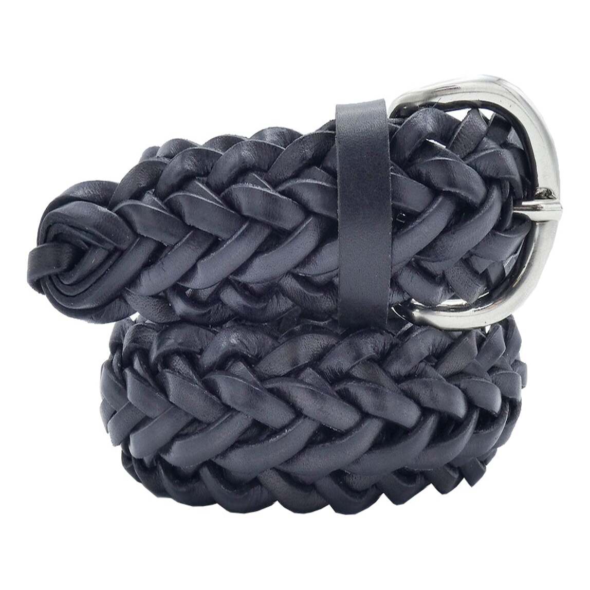 Hand-woven leather belt with handcrafted buckle - Iris