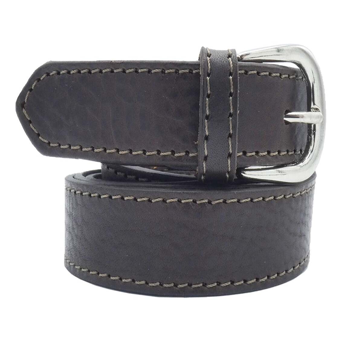 2,5 cm breiter Leonardo-Ledergürtel mit satinierter Nickel-Zamak-Schnalle