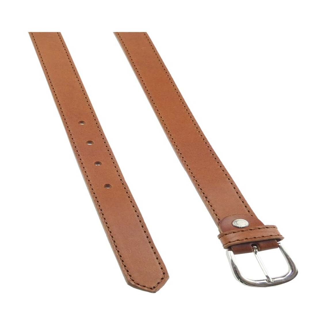 2,5 cm breiter Leonardo-Ledergürtel mit satinierter Nickel-Zamak-Schnalle