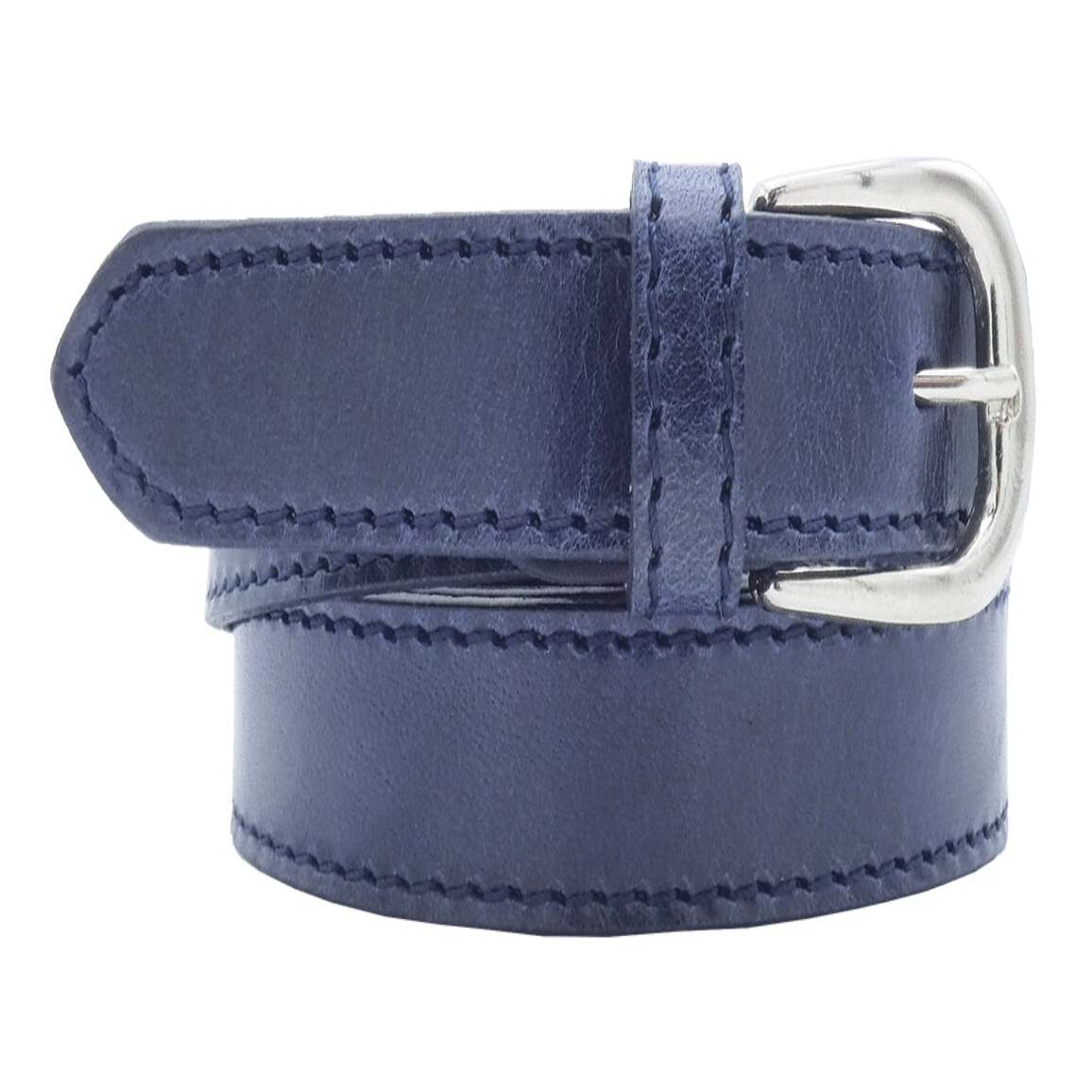 2,5 cm breiter Leonardo-Ledergürtel mit satinierter Nickel-Zamak-Schnalle