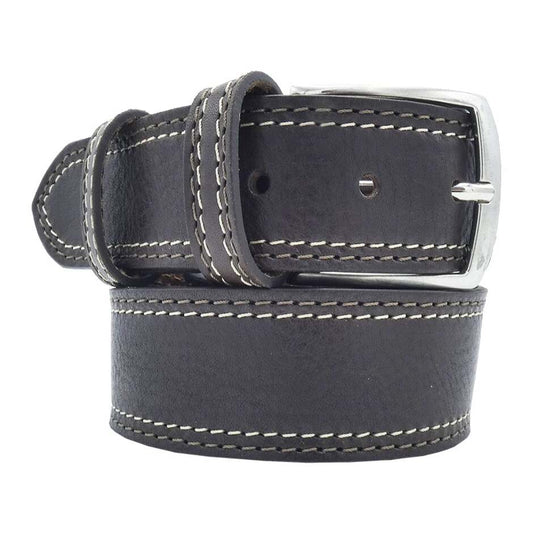 Ceinture en cuir Positano de 3,5 cm avec double couture et boucle artisanale Fabriquee en Italie