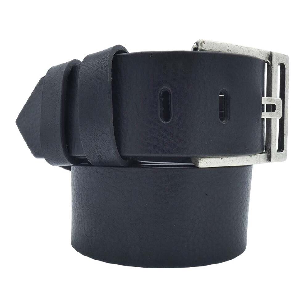 3.5cm Rinascimento leather belt with handcrafted antique silver zamak buckle