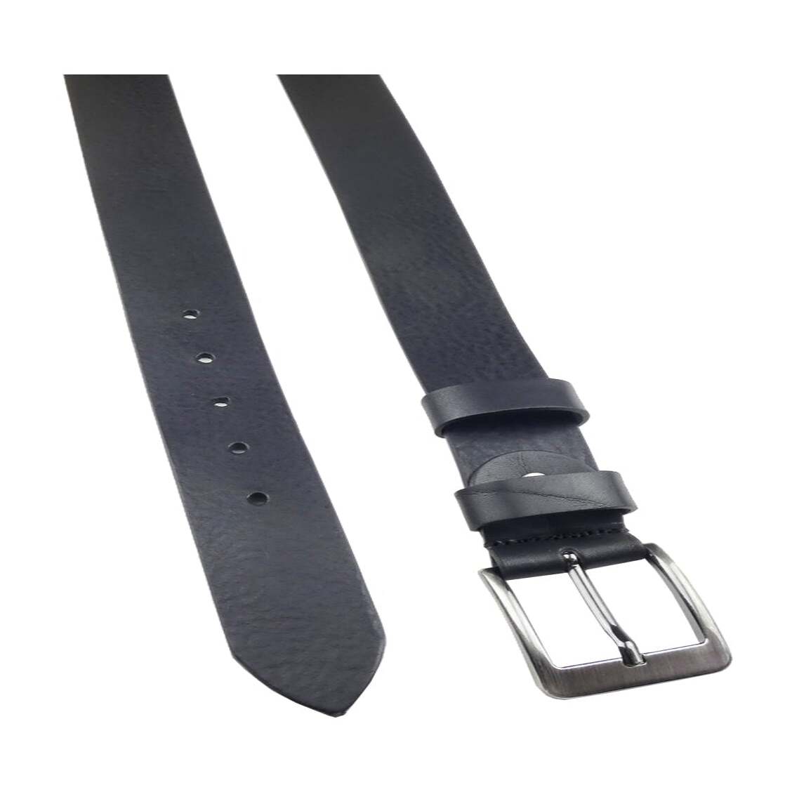 4cm Venezia leather belt with handmade satin gunmetal zamak buckle