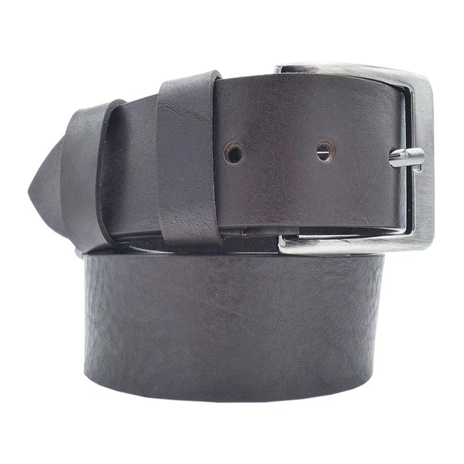 4cm Venezia leather belt with handmade satin gunmetal zamak buckle