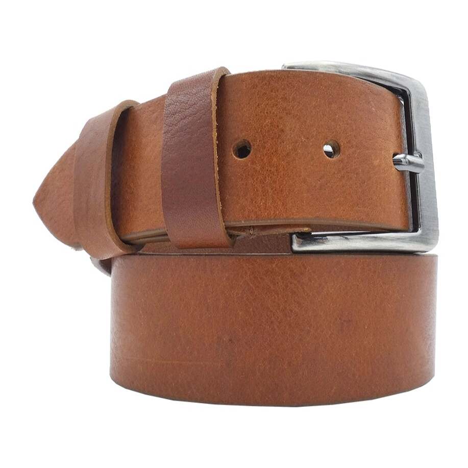 4cm Venezia leather belt with handmade satin gunmetal zamak buckle