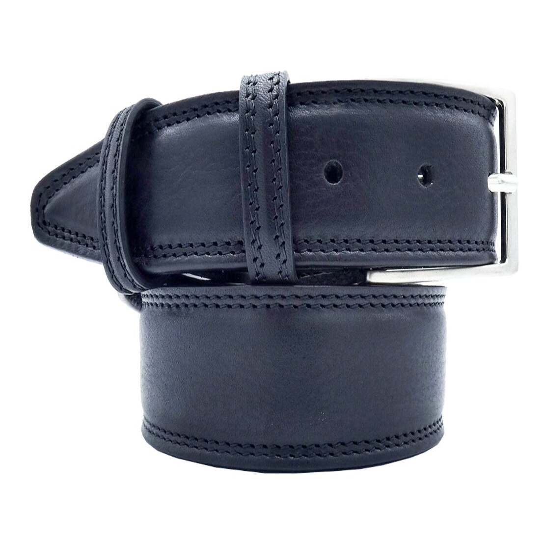 Cinturón capri de piel con doble vuelta y hebilla artesanal de zamak satinada