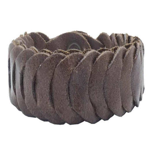 Bracelet tresse Como en cuir artisanal Made in Italy