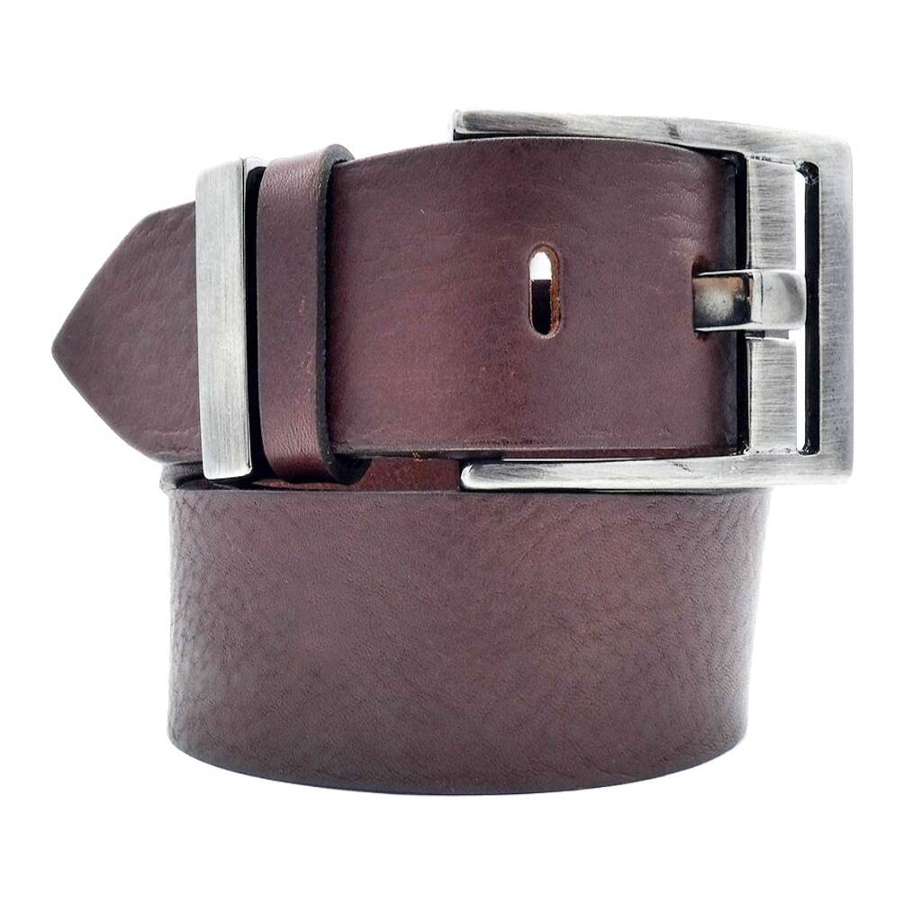 Ceinture en cuir Firenze 4 cm avec boucle en zamak couleur bronze