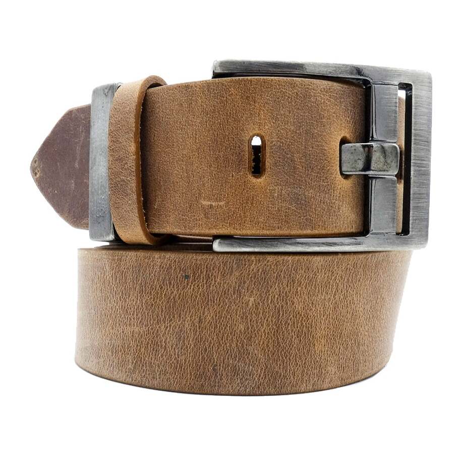 4cm Firenze leather belt with gunmetal zamak buckle