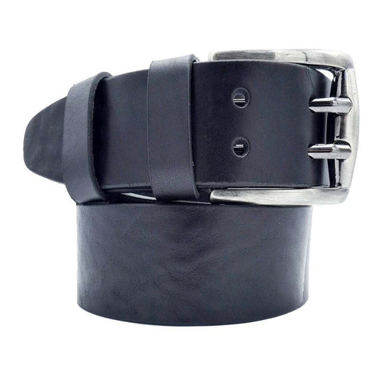 4cm Genoa leather belt with handcrafted zamak buckle Made in Italy