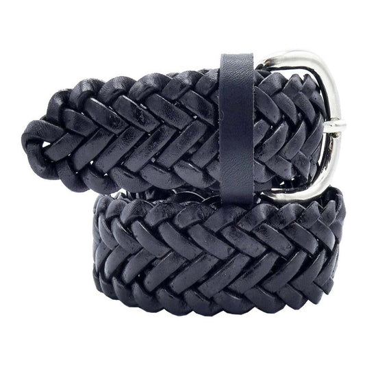 Ceinture en cuir tressee main avec boucle artisanale en zamak - Giglio