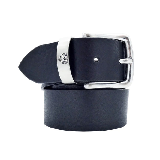 Ceinture Santa Croce en cuir Made in Italy avec boucle en zamak satine