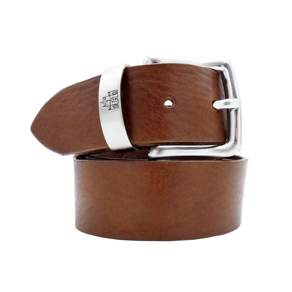 Santa Croce belt in Made in Italy leather with satin zamak buckle