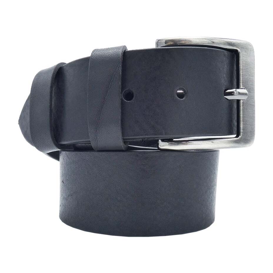 4cm Venezia leather belt with handmade satin gunmetal zamak buckle
