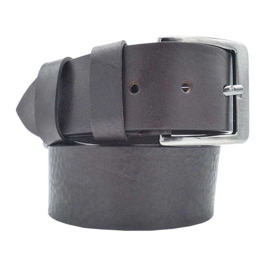 Cinturón de piel Venezia de 4 cm con hebilla de zamak satinada hecha a mano